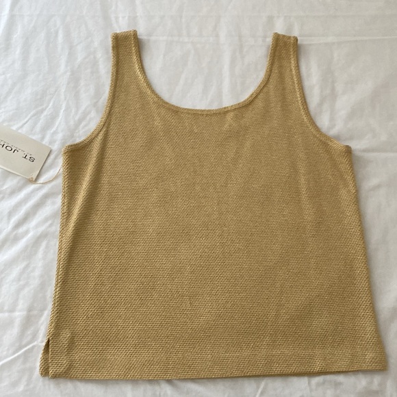 *NWT* ST JOHN COLLECTION BY MARIE GRAY Gold Knit Top Size L - Picture 6 of 6